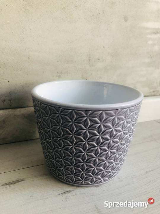 NOWA szara doniczka donica na kwiaty grafitowa Łódź