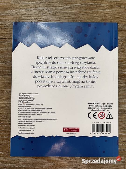 Czytam sam piękna i bestia książka do nauki Wyszków sprzedam