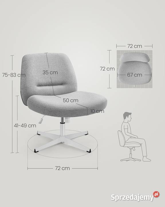 Krzesło obrotoweszare 41cm