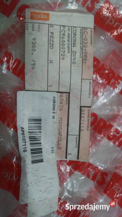 Zębatka napędowa Z40 Aprilia RS125 Tuono OEM Zębatki napędowe sprzedam