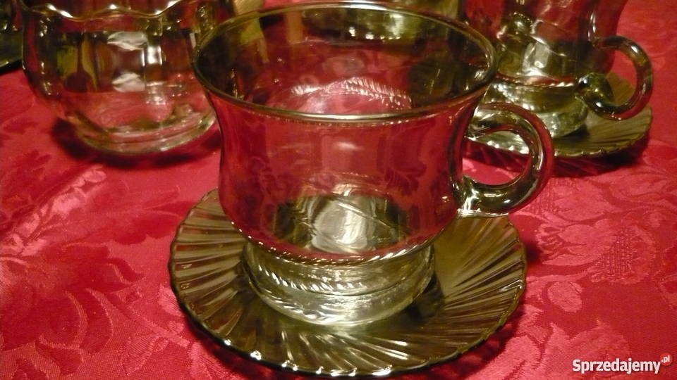 Komplet do kawy herbaty przezroczysty Myszków