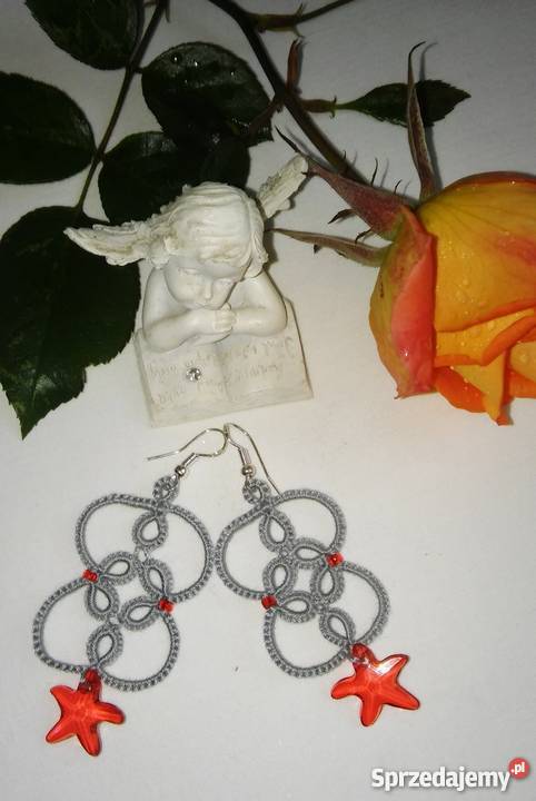 Kolczyki Frywolitkowe Kolczyki Wiśniowa