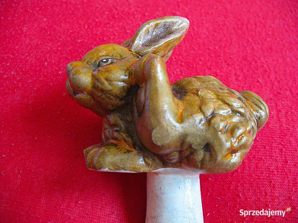 Zając 9 x 8 x 4 antyczny korek unikat