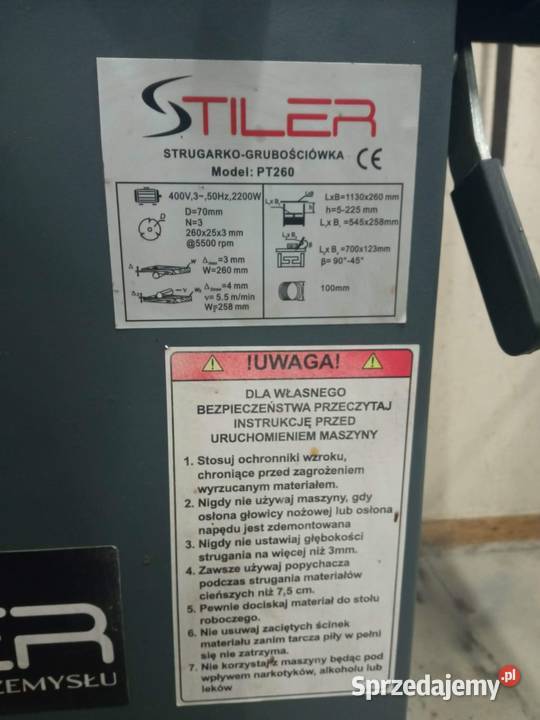 Strugarko grubosciówka Stiler PT 260 pomorskie Słupsk