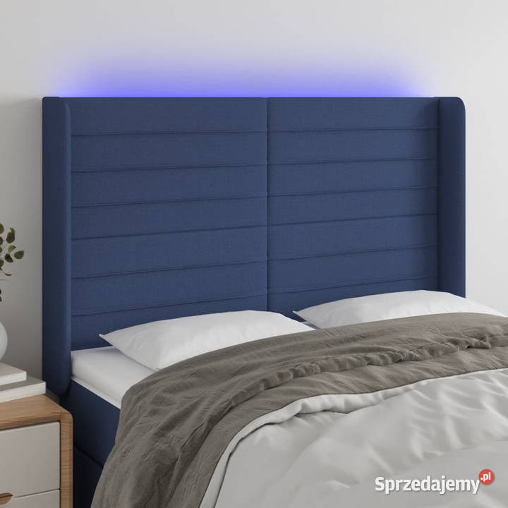 Zagłówek do łóżka z LED niebieski 147x16x118128 Warszawa sprzedam