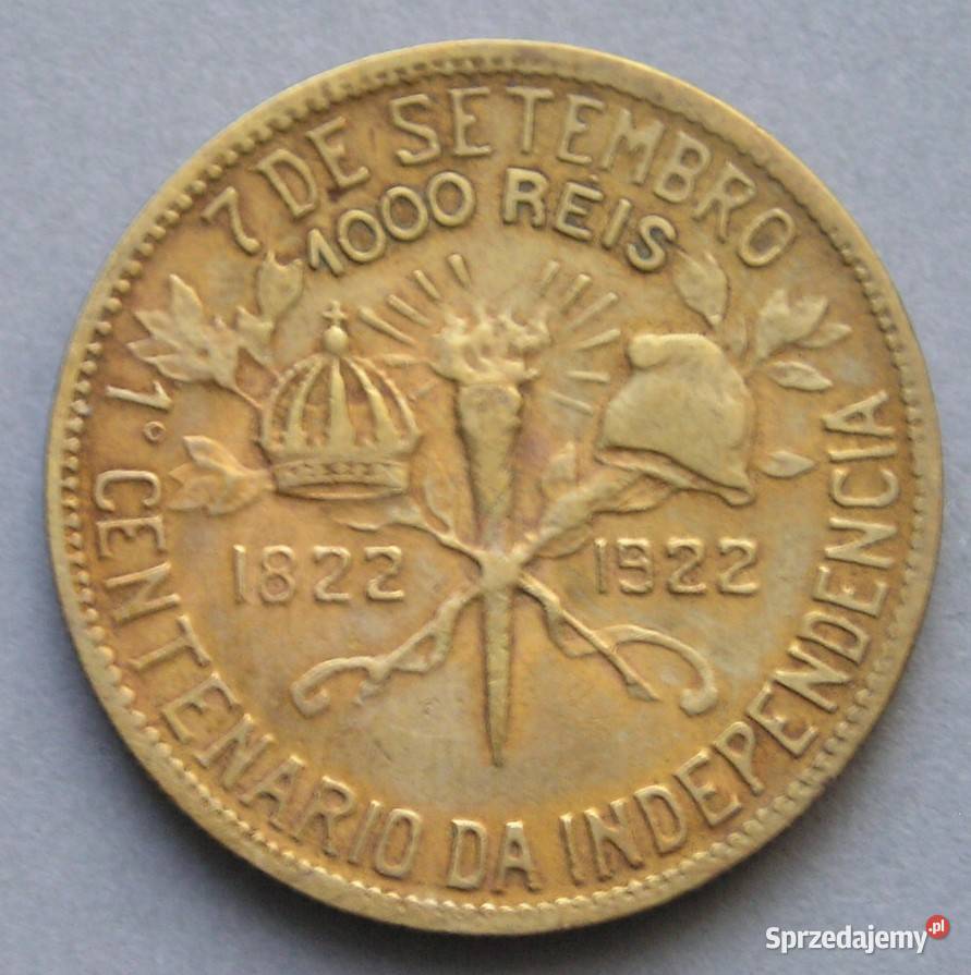 BRAZYLIA 1000 REIS 1922 PEDRO I PESSOA Łódź