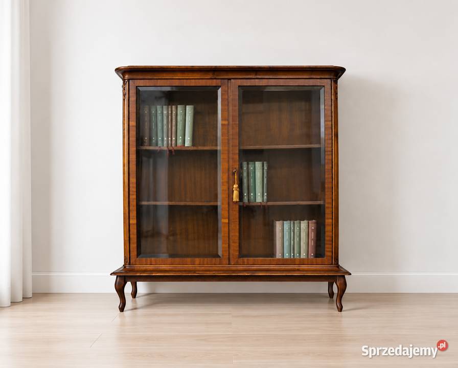 Witryna Biblioteczka Komoda Antyk orzech rzeźby Poznań