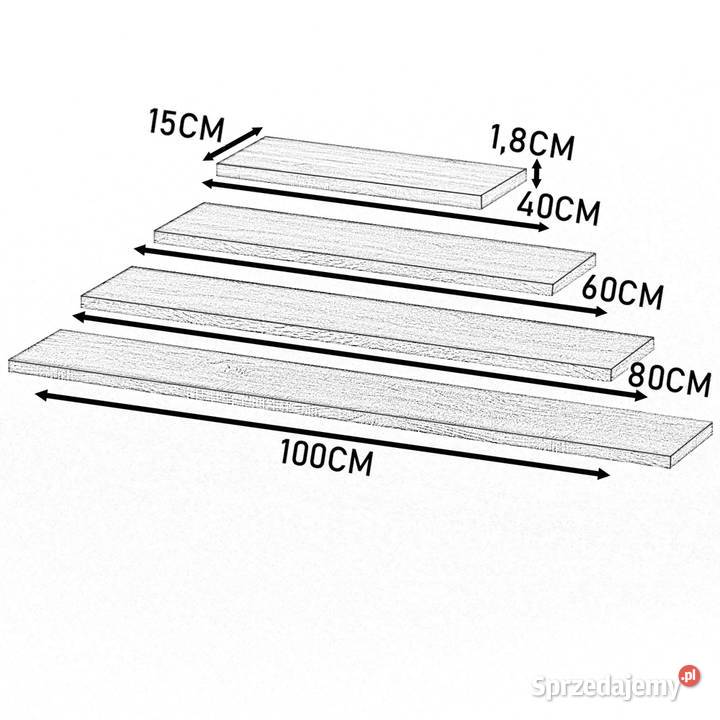 Półki Wiszące Ścienne Na Książki Zestaw Salon warmińsko-mazurskie Elbląg sprzedam