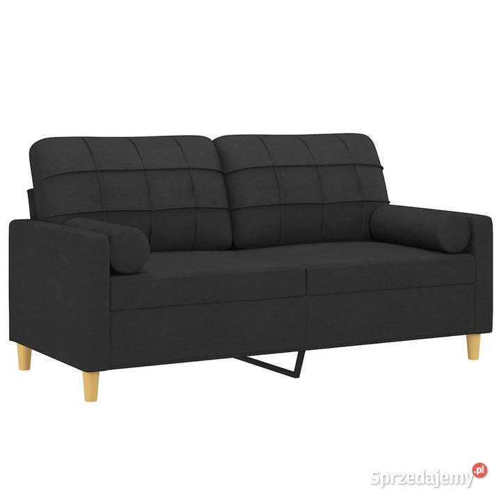 2osobowa sofa z poduszkami czarna 140 tkanina Warszawa