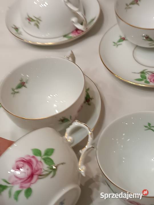 Filiżanki do herbaty Furstenberg Róża Miśnieńska Porcelana i szkło Gorlice