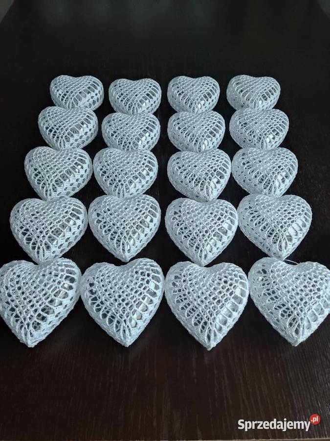 Serca szydelkowe zawieszki Dębica