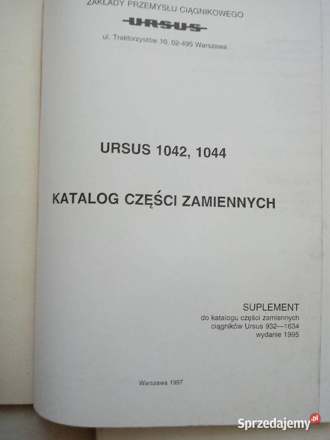 Katalog Ursus 10421044 suplement Warszawa