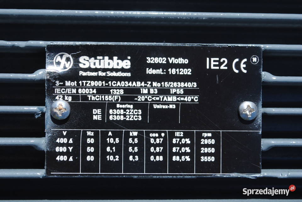 Silnik elektryczny 55kw 2950obrmin FIRMY STUBBE Biznes i Przemysł Kargowa sprzedam
