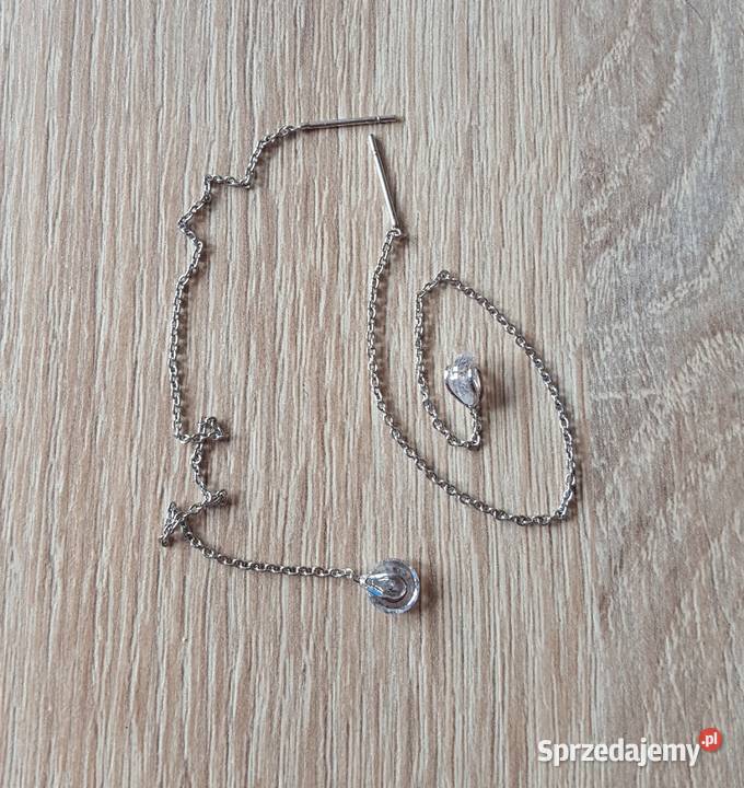 Nowe kolczyki srebrny kolor wiszace dlugie z Szczecin sprzedam