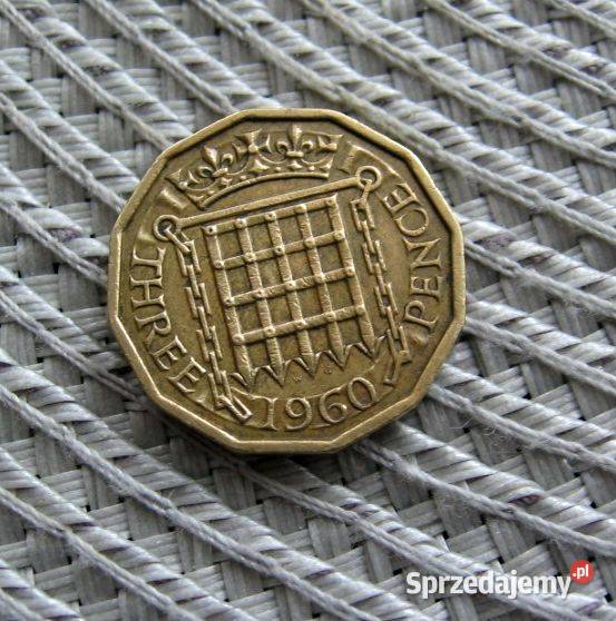 Wielka Brytania 3 Pensy 1960r wielkopolskie Kalisz