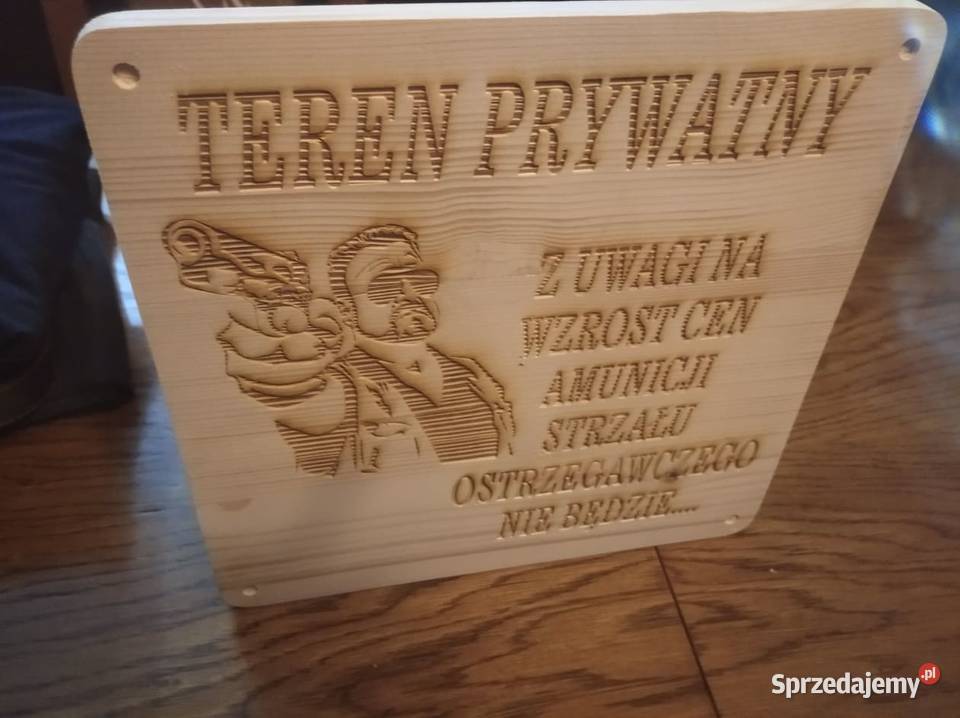 tablica ostrzegawcza informacyjna drewno Dom i Ogród śląskie Czechowice-Dziedzice sprzedam