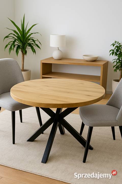 Stół PAJĄK Dębowy Okrągły LOFT Lite Drewno Różne Olsztyn