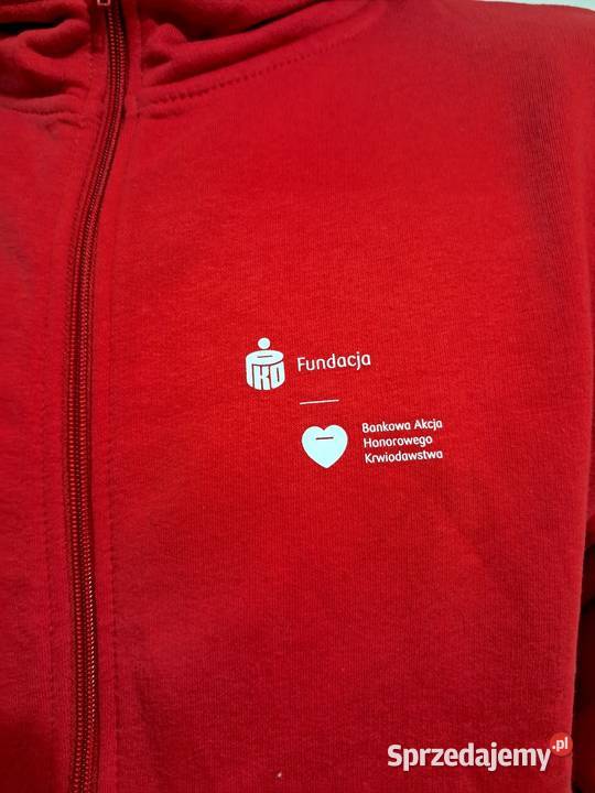 Bluza męska rozpinana z kapturem czerwony łódzkie sprzedam