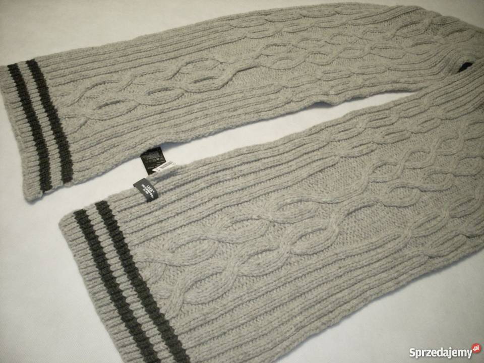 HM Ciepły Wełniany Szal Zimowy Szary Wełna NOWY Nowy Sącz