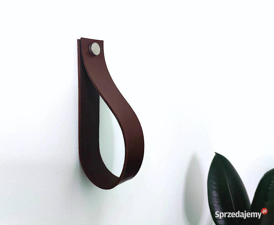 WIESZAK SKÓRZANY NA RĘCZNIK KOLOR BRĄZOWY brązowy