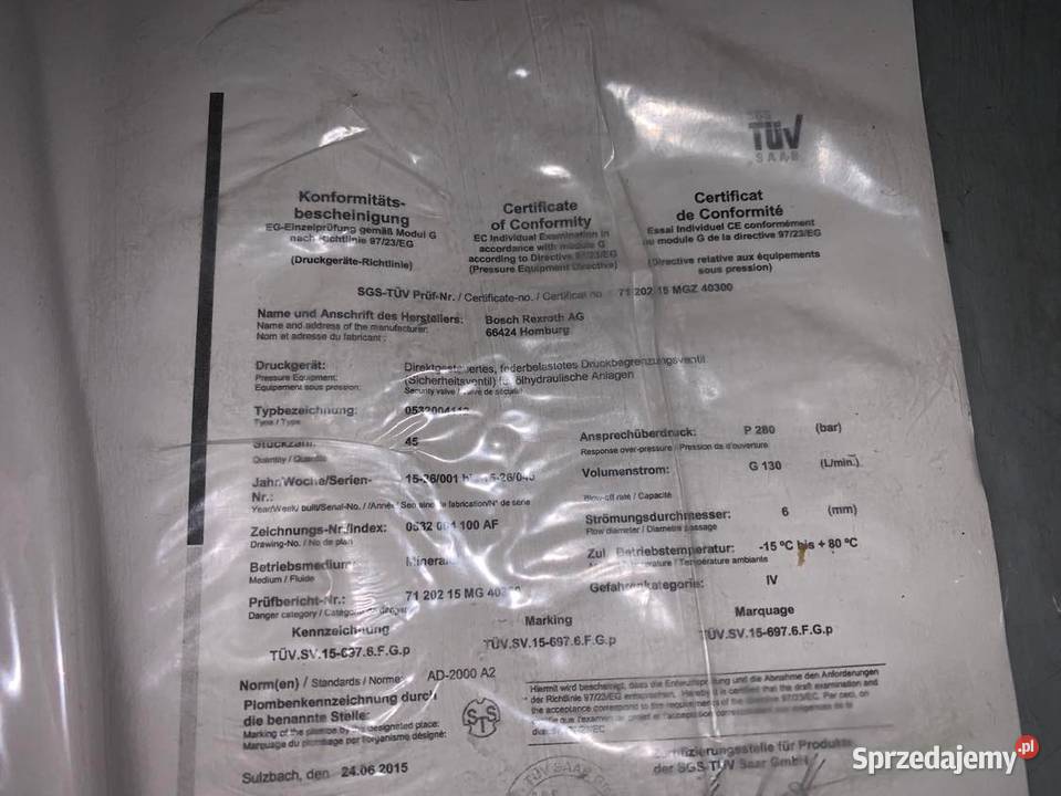 BOSCH REXROTH 532004112 Press relief valve Warszawa sprzedam