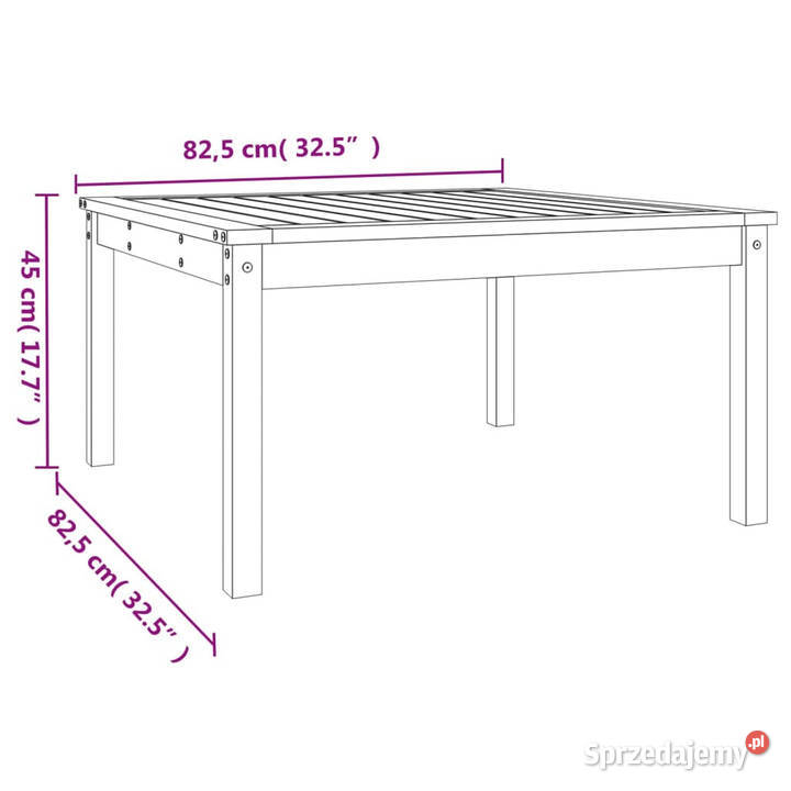 Stolik ogrodowy czarny 825x825x45 lite drewno mazowieckie Warszawa