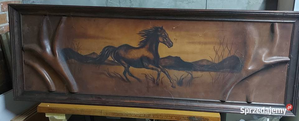 Obraz 3D płaskorzeźba galopujący koń rama Sędziejowice