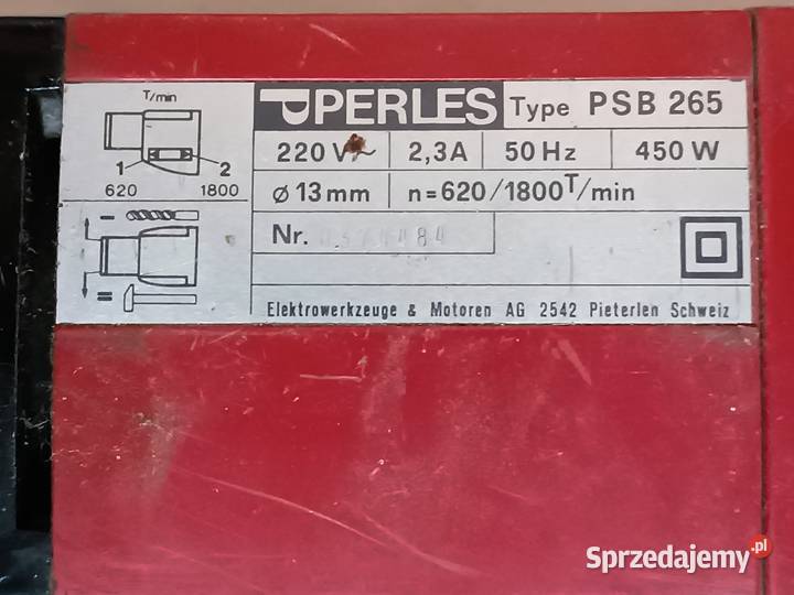 Wiertarka PERLES PSB 265 wiertło uszkodzona sprzedam