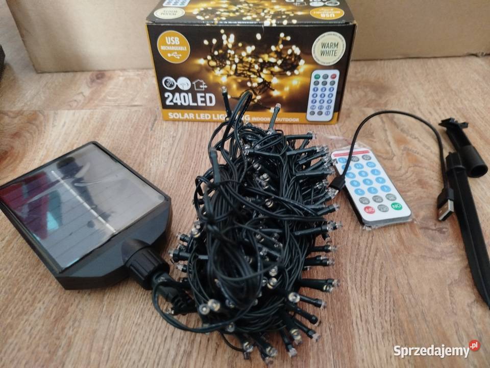 SLampki choinkowe 2w1 solarne akumulator 240 LED Świebodzice