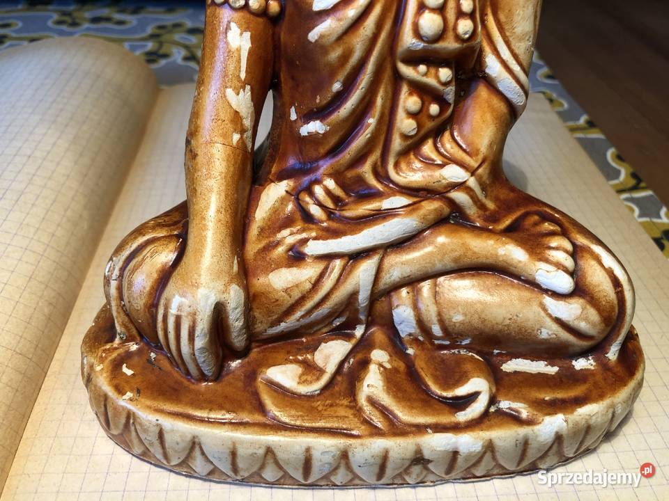 Figurka Budda masa gipsowa glazurowana Tychy