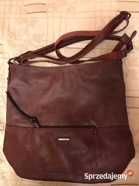 Elegancka torebka damska na ramie kolor bordo Dla kobiet Zbąszynek
