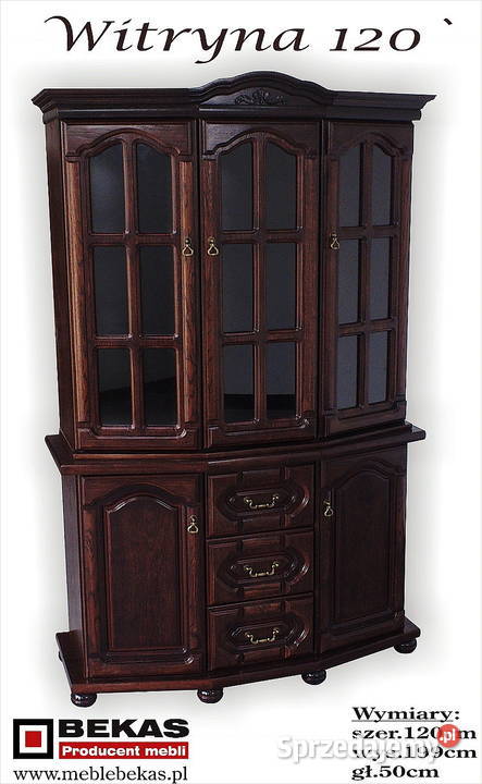 Stylowa Witryna 90 CARO Kredens Producent BEKAS 199cm Brusy