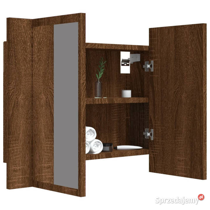 Szafka łazienkowa z lustrem brązowy dąb 60x12x45 mazowieckie