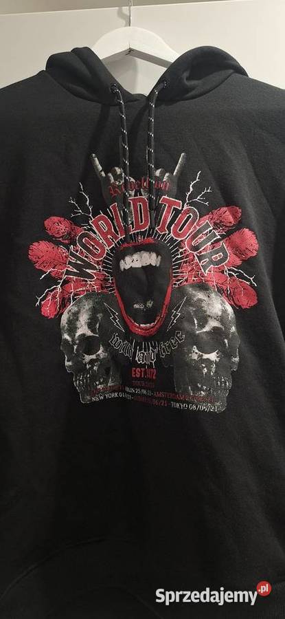 Nowa czarna męska bluza z kapturem Brave Soul z