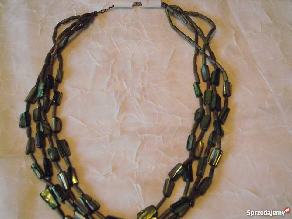 NASZYJNIK Z CIĘTYCH MUSZLI PERŁOWYCH I TOCZONYCH Naszyjniki Piła sprzedam