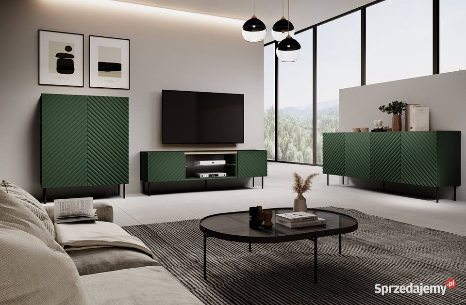 ONDA SZAFKA RTV 4D WISZĄCA STOJĄCA zielona Komody Rzeszów