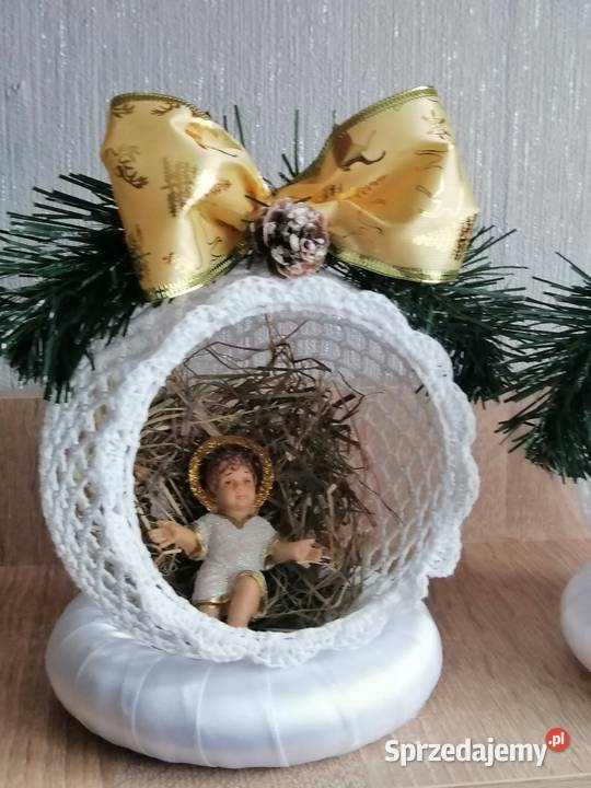 Stroik świąteczny szydelkowy Ozdoby świąteczne śląskie Katowice