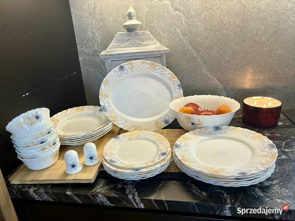 199 Serwis obiadowy 28 elementów Kwiatki Wyposażenie wnętrz