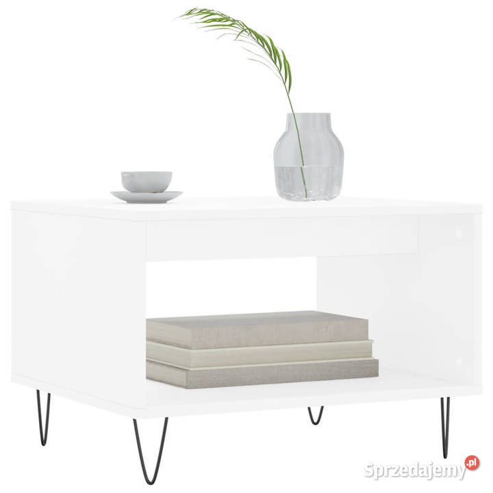 Stolik kawowy biały 60x50x40 materiał Warszawa