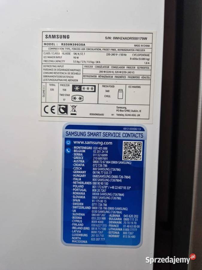 Lodówka Side by Side Samsung do zabudowy Lodówki i zamrażarki pomorskie Kartuzy