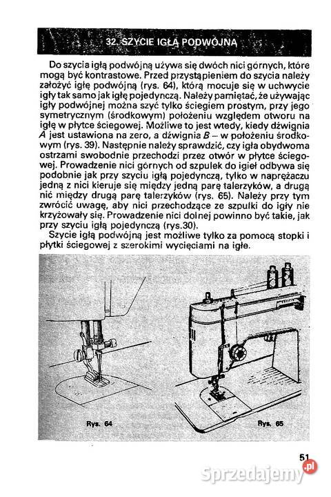 maszyna do szycia łucznik 450 i 451 instrukcja Stalowa Wola