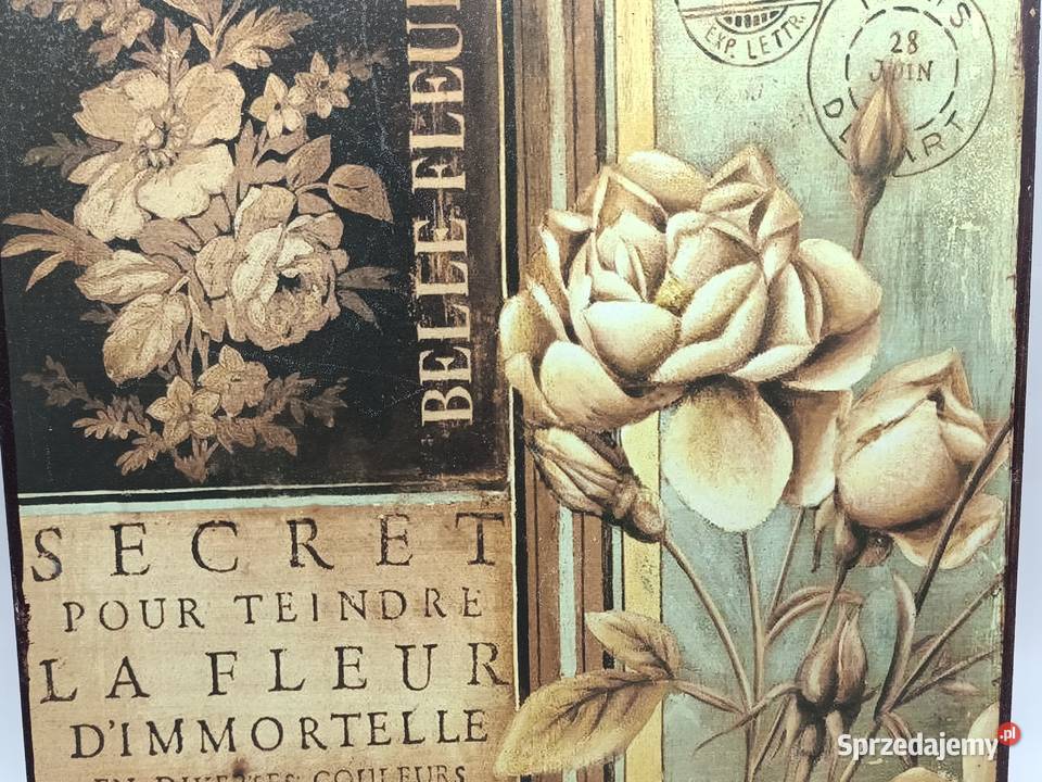 Szyld metalowy vintage znak reklama róże PARIS brązowy Zamość