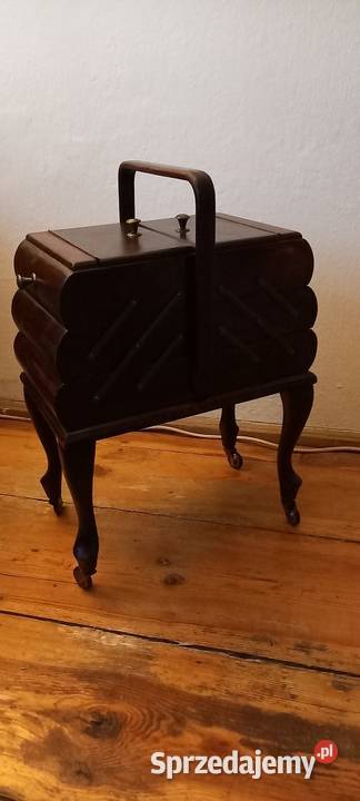 Drewniany rozkładany niciakprzybornik krawiecki Skierniewice