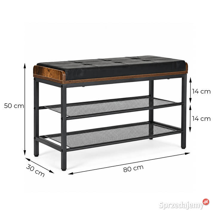 Szafka na buty z pikowanym siedziskiem 50cm