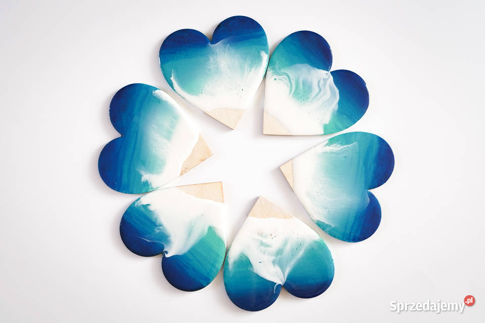 Podkładki pod kieliszki morskie w kształcie serc Warszawa