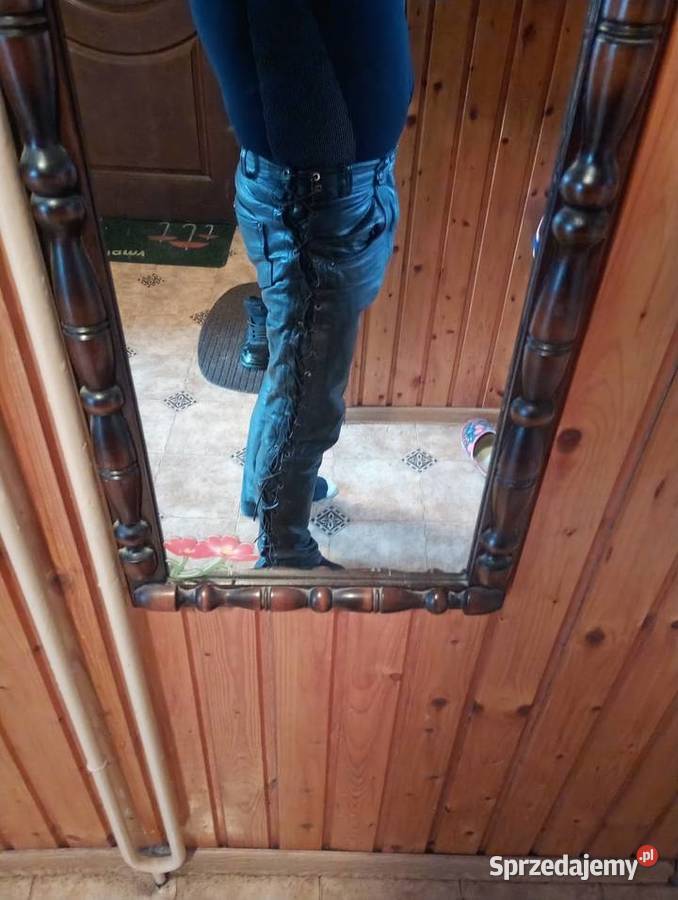 Spodnie skórzane na motor czarny opolskie