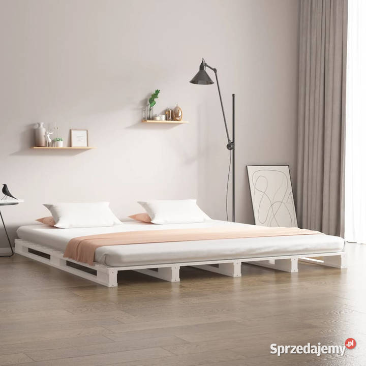 Łóżko z palet białe lite drewno sosnowe 160x200 Warszawa