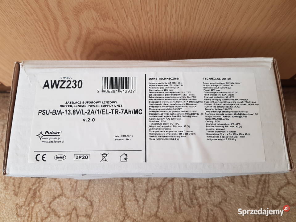Zasilacz buforowy liniowy Pulsar AWZ 230 Nowy Warszawa