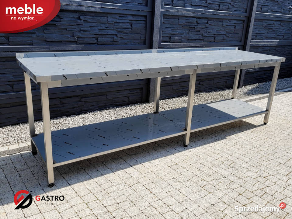 Nowy stół gastronomiczny z półką wym 280x70x85 Ostrów Wielkopolski