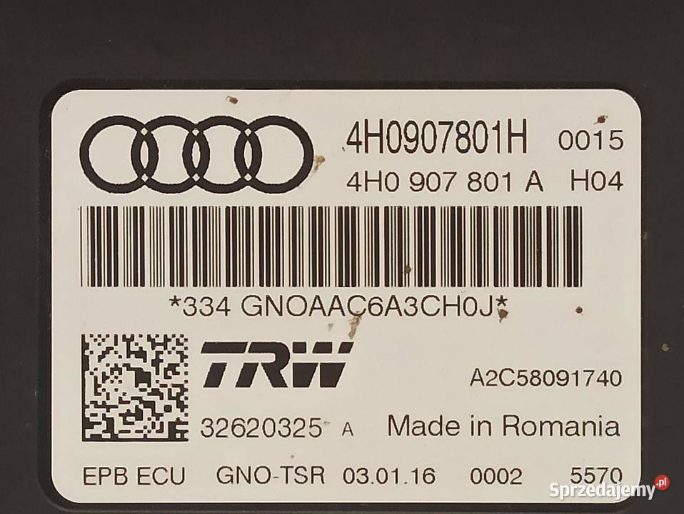 AUDI A6 C7 STEROWNIK HAMULCA RĘCZNEGO 4H0907801H dolnośląskie